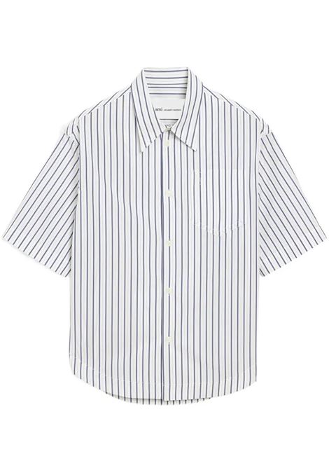 embrossed adc wide man white and blue AMI PARIS | USH809.CO0220A074